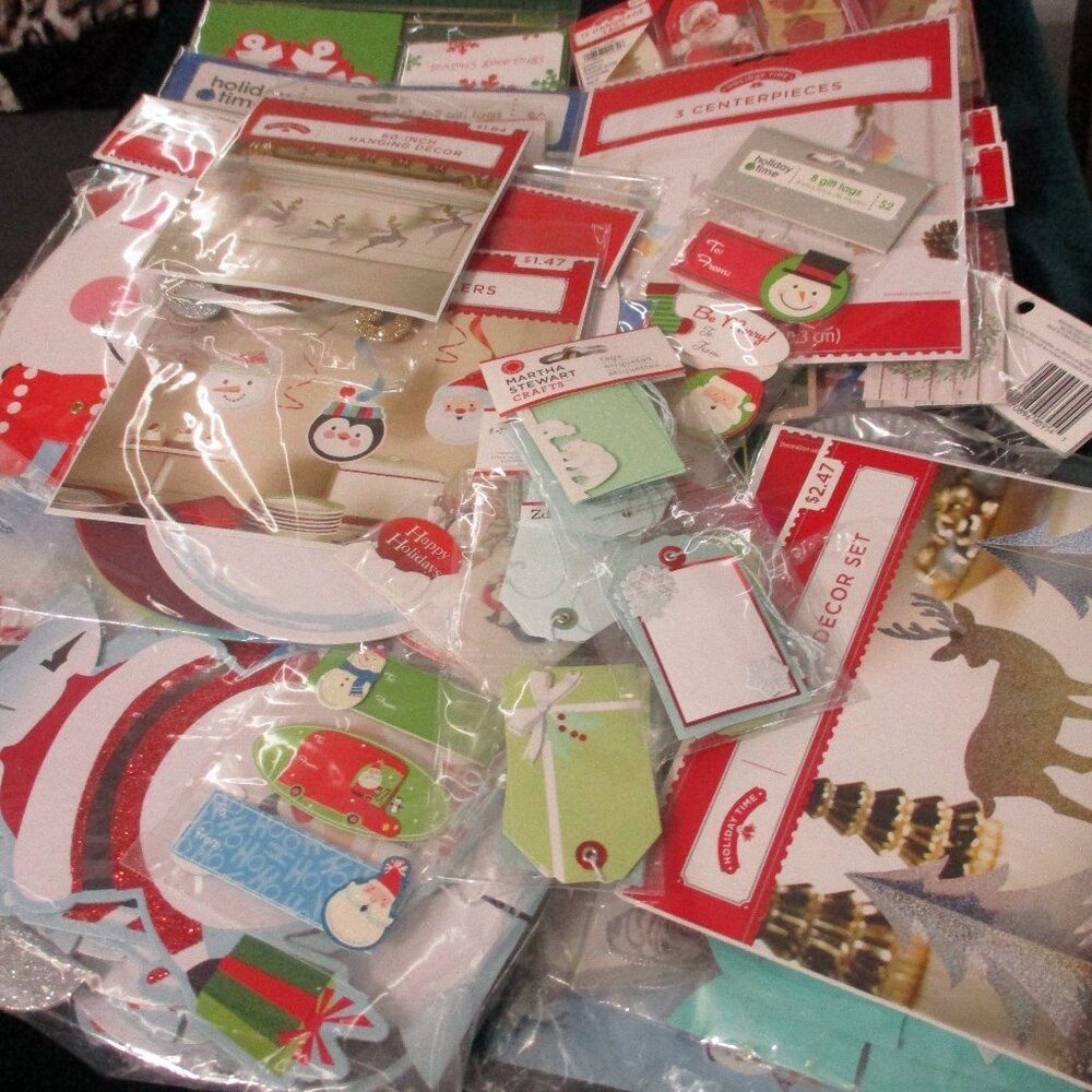 Christmas Decorations & Present Tags & more.  Majority New